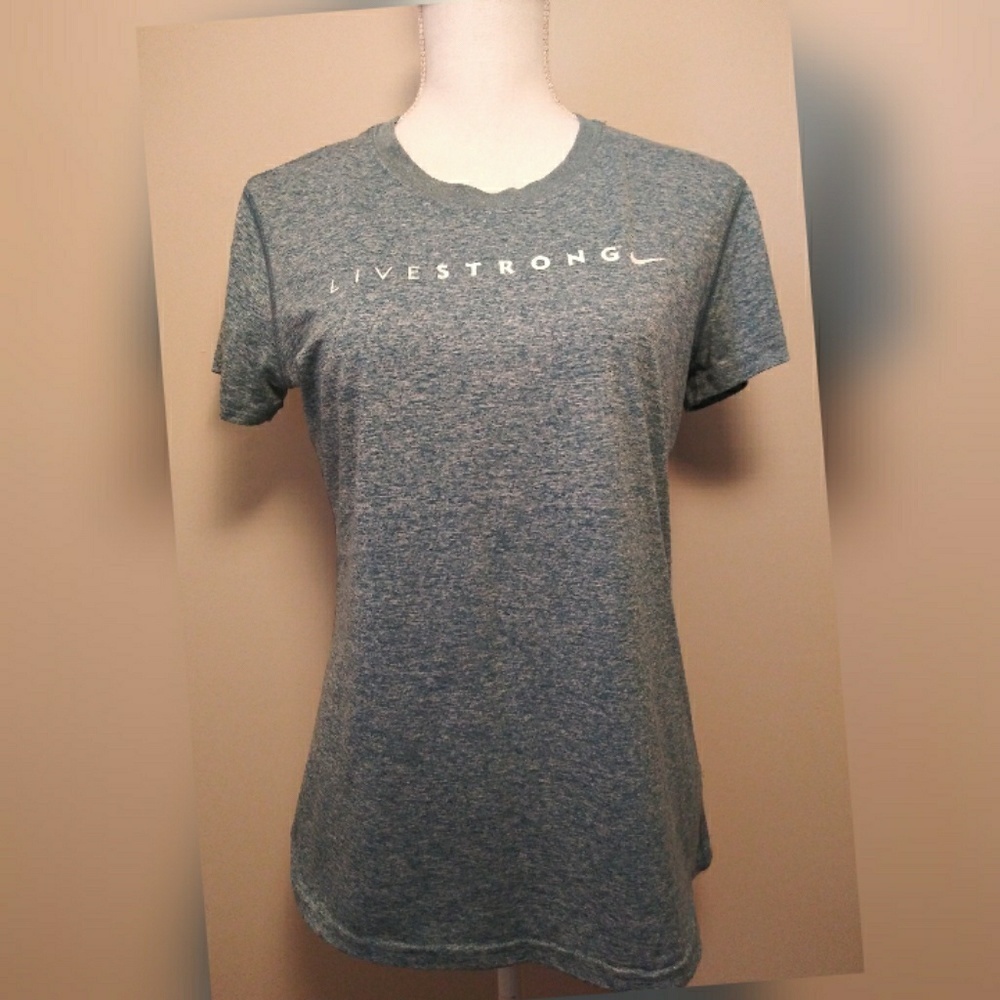 Nike livestrong heathered blue Dri fit tee